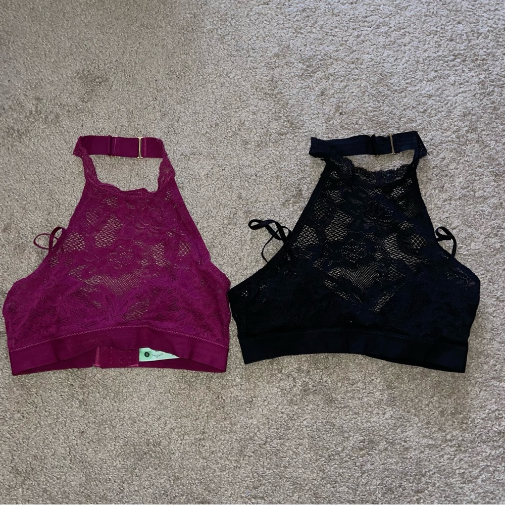 Honeydew halter bralettes. Size small